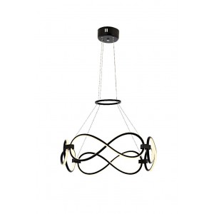 METAL LED and SILICONE BLACK and MATT GOLD CHANDELIER 70 CM DIAMETER LOAD: 100 CM